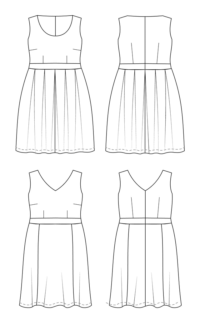 Upton Dress | Purchase Fit and Flare Dress Sewing Pattern Online ...